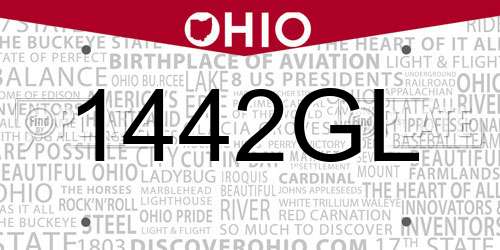 1442GL Ohio License Plate