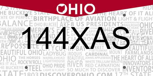144XAS Ohio License Plate