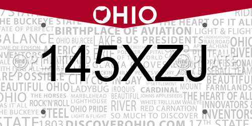 145XZJ Ohio License Plate