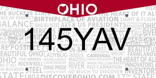 145YAV Ohio License Plate