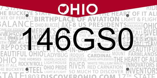 146GS0 Ohio License Plate