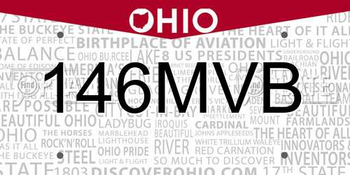 146MVB Ohio License Plate