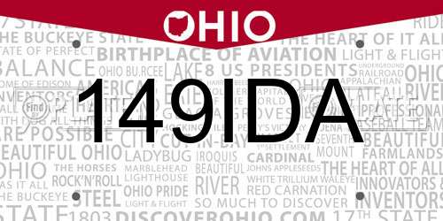 149IDA Ohio License Plate