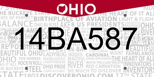 14BA587 Ohio License Plate