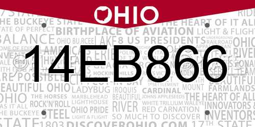 14EB866 Ohio License Plate