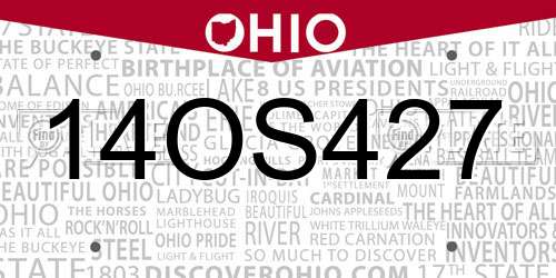 14OS427 Ohio License Plate