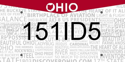 151ID5 Ohio License Plate