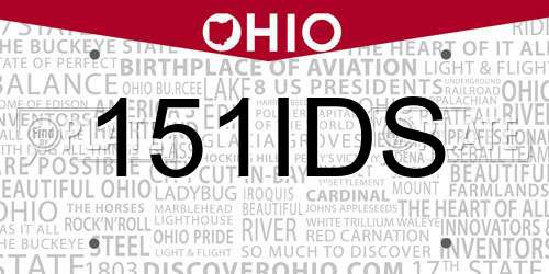 151IDS Ohio License Plate