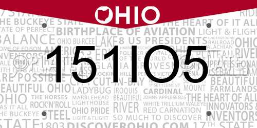 151IO5 Ohio License Plate