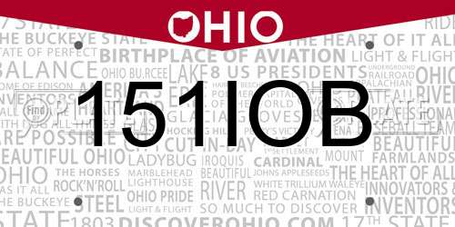 151IOB Ohio License Plate