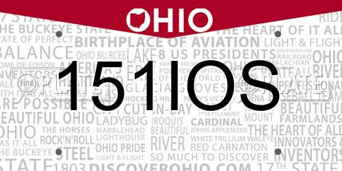 151IOS Ohio License Plate