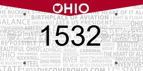 1532 Ohio License Plate