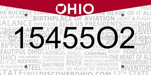 15455O2 Ohio License Plate
