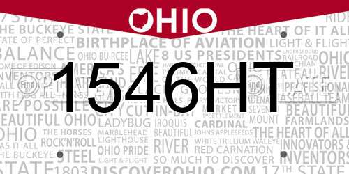1546HT Ohio License Plate