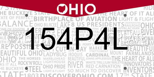 154P4L Ohio License Plate
