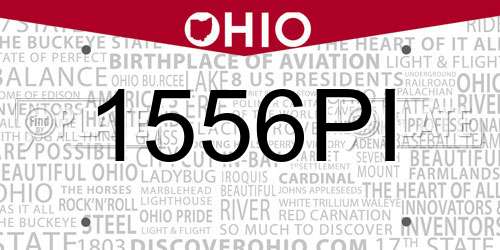 1556PI Ohio License Plate
