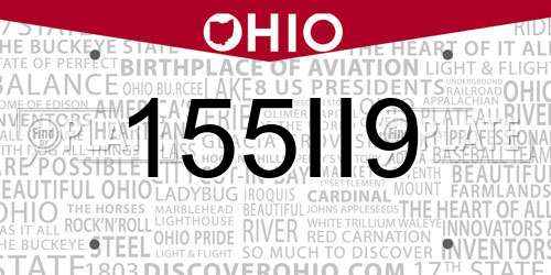 155II9 Ohio License Plate