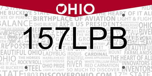 157LPB Ohio License Plate