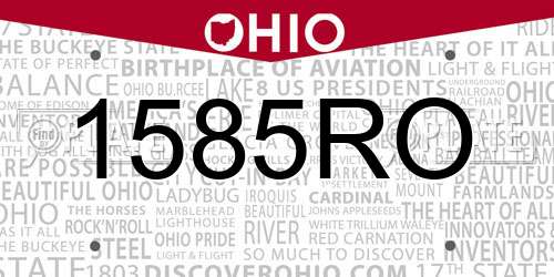 1585RO Ohio License Plate