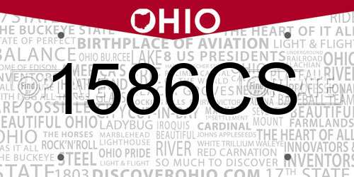 1586CS Ohio License Plate