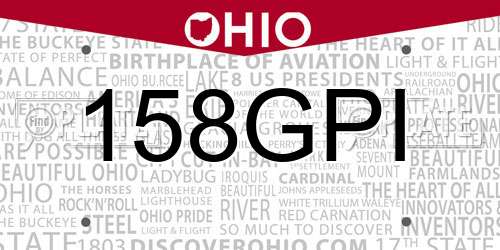 158GPI Ohio License Plate