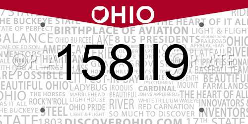 158II9 Ohio License Plate