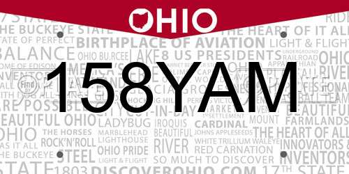 158YAM Ohio License Plate