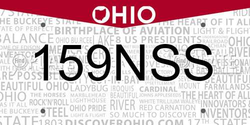 159NSS Ohio License Plate