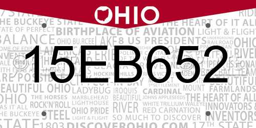 15EB652 Ohio License Plate