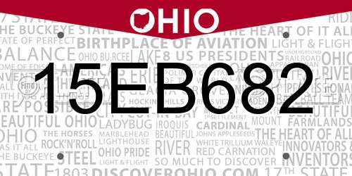 15EB682 Ohio License Plate