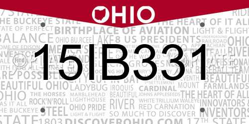 15IB331 Ohio License Plate