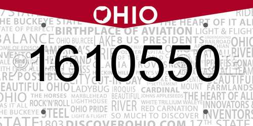 1610550 Ohio License Plate
