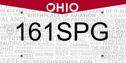 161SPG Ohio License Plate