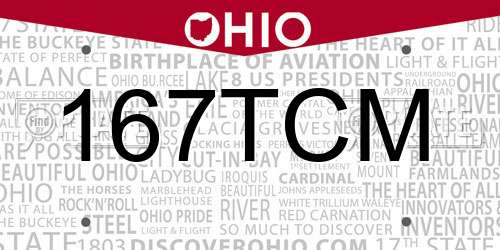 167TCM Ohio License Plate