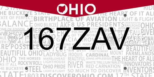 167ZAV Ohio License Plate