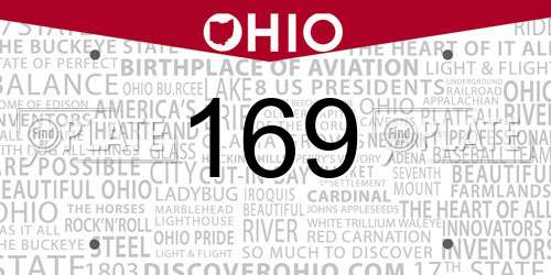 169 Ohio License Plate
