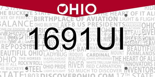 1691UI Ohio License Plate