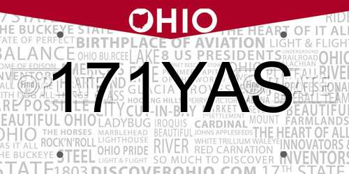 171YAS Ohio License Plate