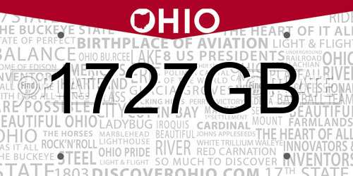 1727GB Ohio License Plate