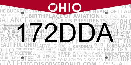 172DDA Ohio License Plate