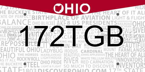 172TGB Ohio License Plate
