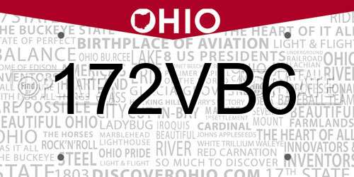 172VB6 Ohio License Plate