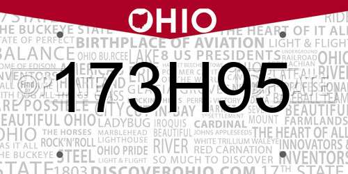 173H95 Ohio License Plate