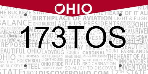 173TOS Ohio License Plate