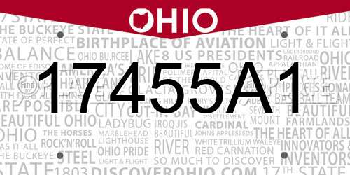 17455A1 Ohio License Plate