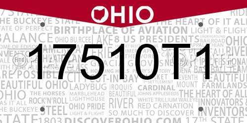 17510T1 Ohio License Plate