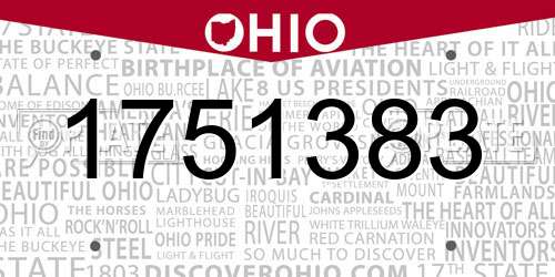 1751383 Ohio License Plate