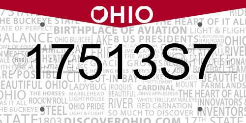 17513S7 Ohio License Plate