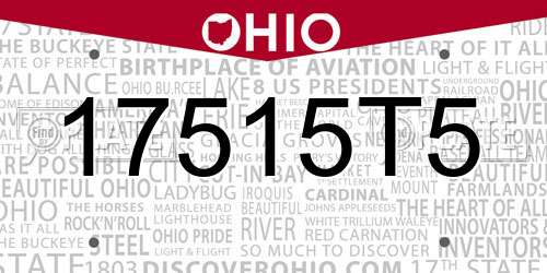 17515T5 Ohio License Plate