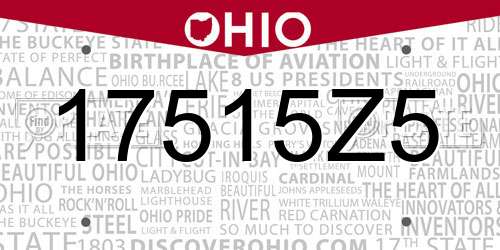 17515Z5 Ohio License Plate